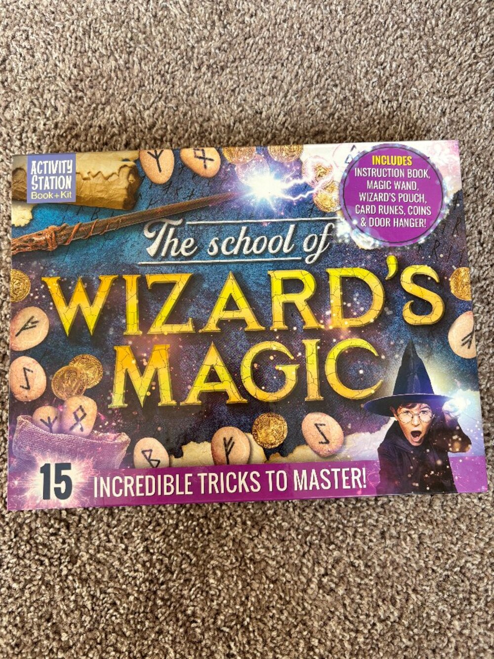 New The School of Wizard's Magic Activity Station Book+ Magic Wand+ Kit Boxed